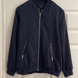 Forever 21 Bomber Jacket Navy Blue Size small